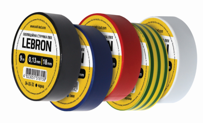 Ізострічка ПВХ Lebron 18 мм х 18м, жовта