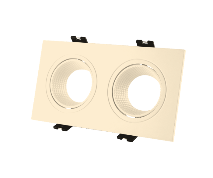 Корпус для світильника LEBRON L-DL-S2-Wh, 2*MR16, вбудований поворотний, білий, пластик