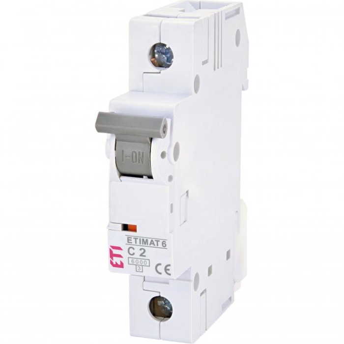 Автоматичний вимикач ETIMAT 6 1p C 2A (6kA) ETI