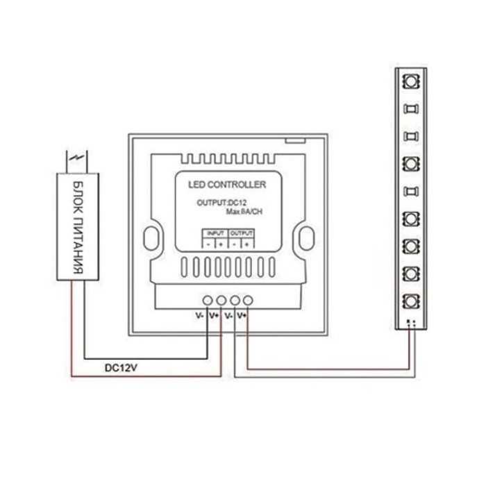 купить купить Диммер OEM 8A-Touch-W белый встраиваемый  