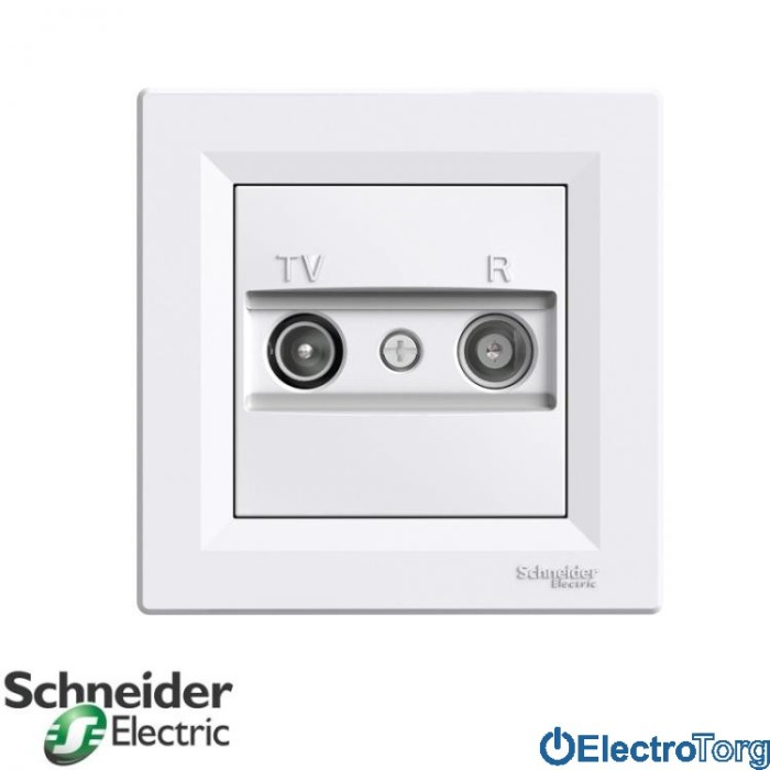 Розетка проходная TV/R (4 dB) белая Asfora Schneider Electric (Шнайдер Электрик)