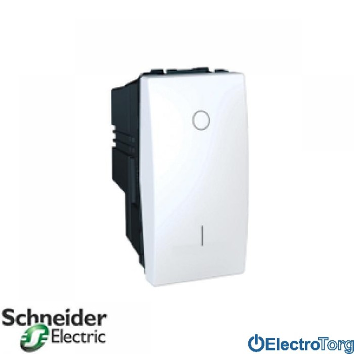 Выключатель 2-х полюсный 1-клавишный 16AX белый Unica Schneider