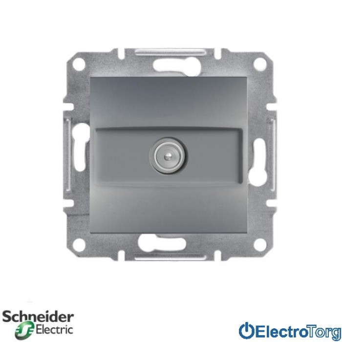 Розетка телевизионная TV оконечная сталь Asfora Schneider Electric (Шнайдер Электрик)