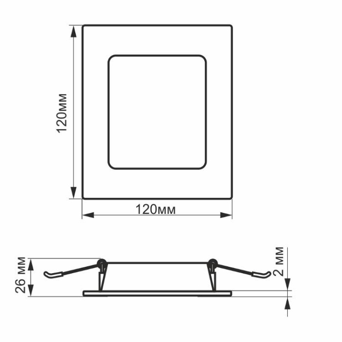 купить купить LED світильник Back вбудований квадрат VIDEX 6W 5000K  