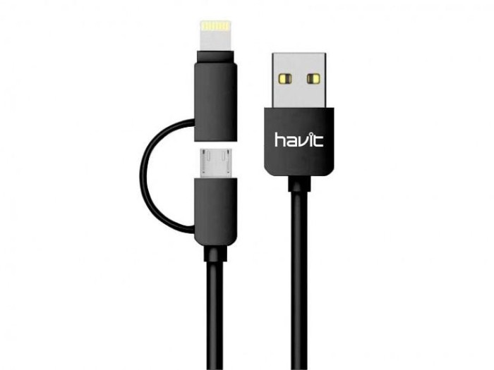 купить купить Кабель HAVIT HV-CB610X Micro USB + Lightning 1м, Black  