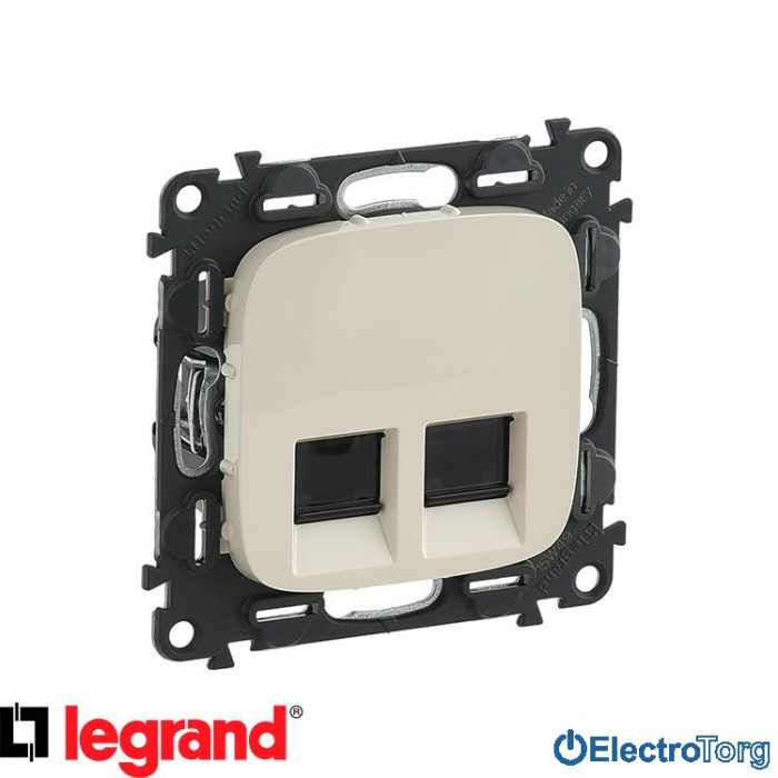 купить купить Механизм розетки компьютерной RJ45 6 UTP двойной слоновая кость Valena ALLURE Legrand  