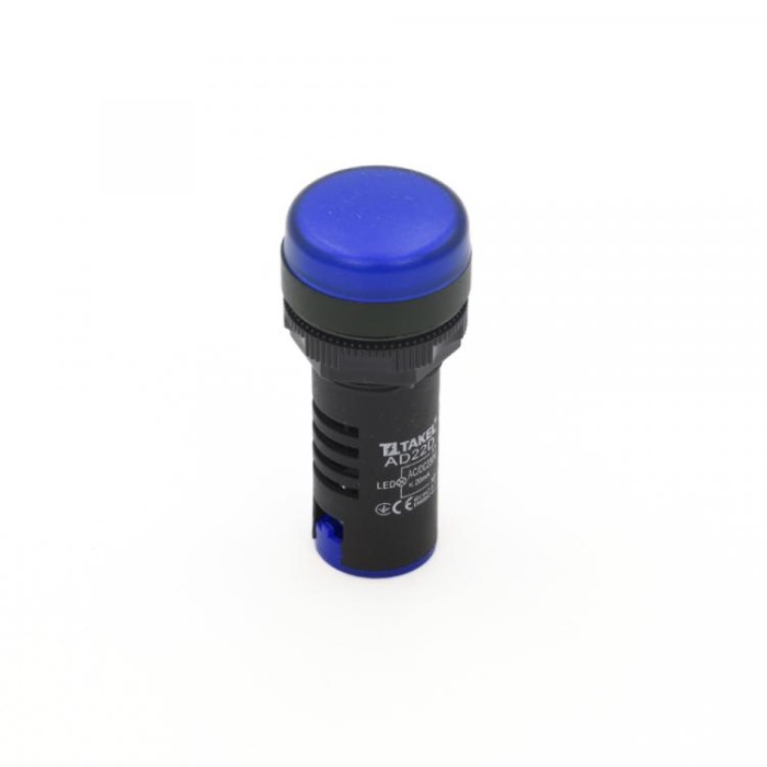 Світлодіодний індикатор AD22D 230v АC/DC ARGENT, блакитний TAKEL