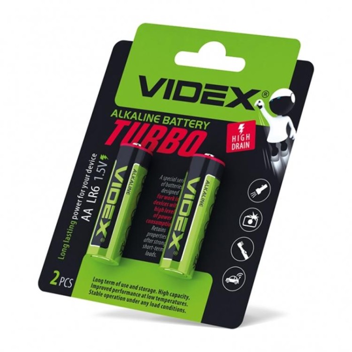 купить купить Батарейка лужна Videx LR6/AA Turbo 2шт BLISTER  