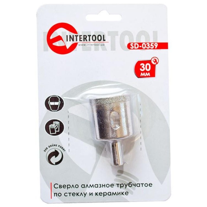 купить купить Сверло алмазное трубчатое по стеклу и керамике 30 мм INTERTOOL SD-0359  