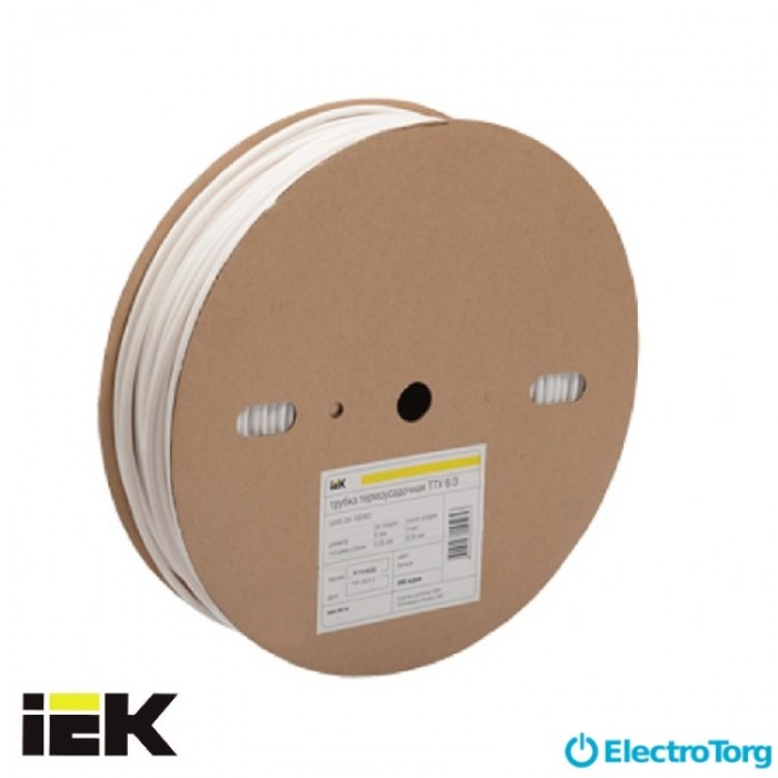купить купить Термоусадочная трубка ТТУ 50/25 белая 25 м/рол ИЭК(IEK)  