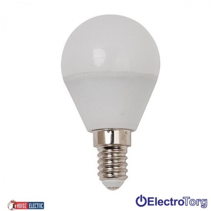 купить купить Лампа светодиодная  SMD LED 3,5W шар Е27 6400K Horoz Electric                                