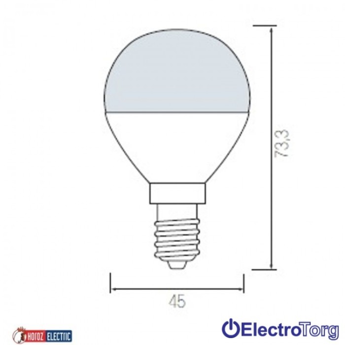 купить купить Лампа светодиодная  SMD LED 3,5W шар Е27 6400K Horoz Electric                                