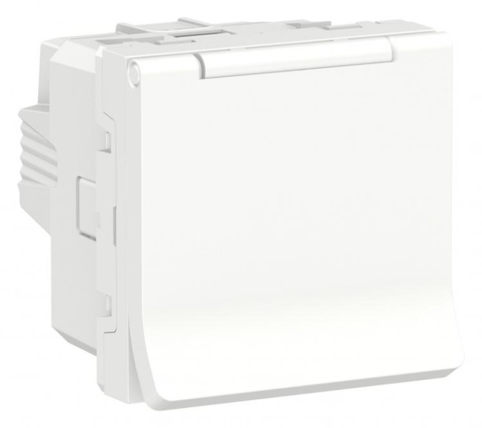 купить купить Розетка с з/к шторки крышка 16А винтовой зажим белый Unica New Schneider Electric (Шнайдер Электрик)  