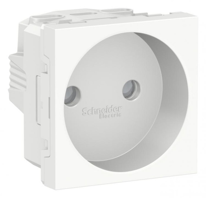 купить купить Розетка без з/к шторки 16А винтовой зажим 2 м белый Unica New Schneider Electric (Шнайдер Электрик)  