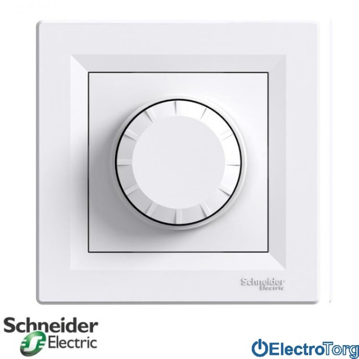 Светорегулятор поворотный, 315 ВА, проходной белый Asfora Schneider Electric (Шнайдер Электрик)
