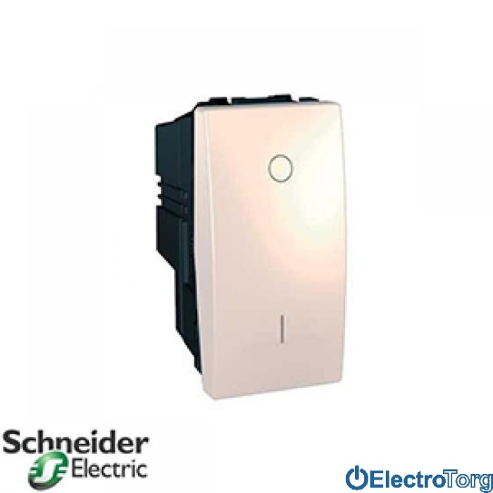 Выключатель 2-х полюсный 1-клавишный 16AX слоновая кость Unica Schneider