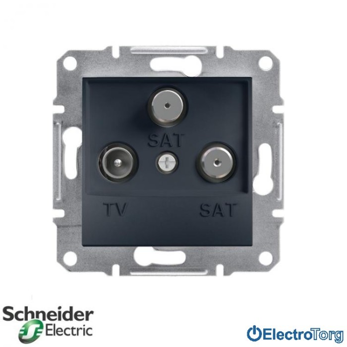 купить купить Розетка TV-SAT-SAT оконечная (1 dB) антрацит Asfora Schneider Electric (Шнайдер Электрик)  