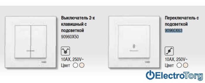 купить купить VI KO KARRE  Выключатель с подсветкой  