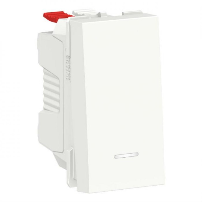 купить купить Выключатель 1-кл кнопочный подсветка 10А 1 м белый Unica New Schneider Electric (Шнайдер Электрик)  