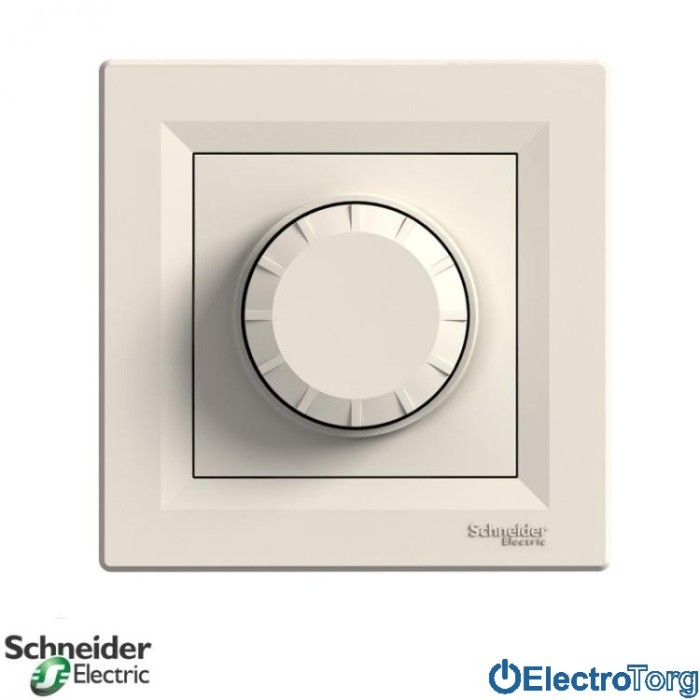 Светорегулятор поворотный, 600 ВА, проходной кремовый Asfora Schneider Electric (Шнайдер Электрик)