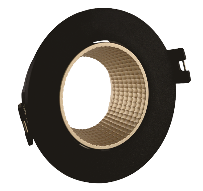 Корпус для світильника LEBRON L-DL-R-BlG, MR16, вбудований поворотний, чорний з золотим, пластик