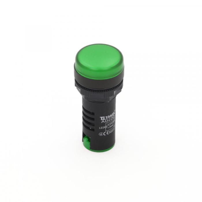 Світлодіодний індикатор AD22D 230v АC/DC ARGENT, зелений TAKEL
