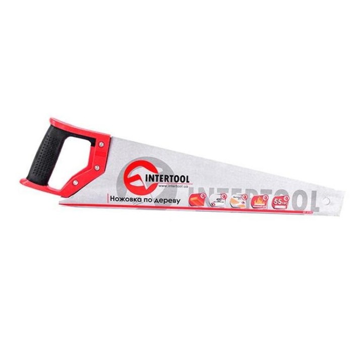 купить купить Ножовка по дереву с каленым зубом 450 мм, 55 HRC INTERTOOL HT-3102  