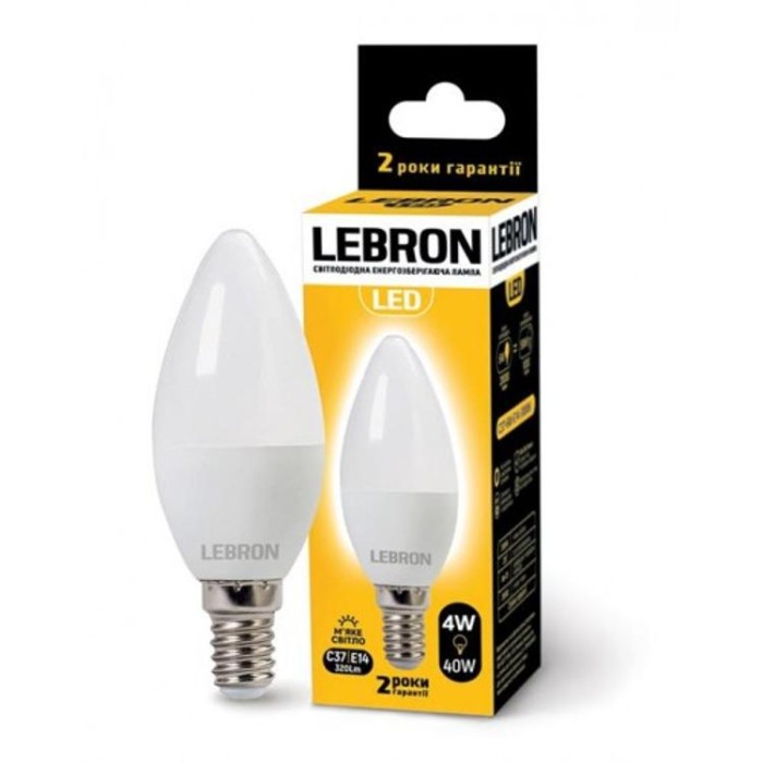 купить купить LED лампа L-С37, 8W, Е14, 6500K, 700Lm Lebron  