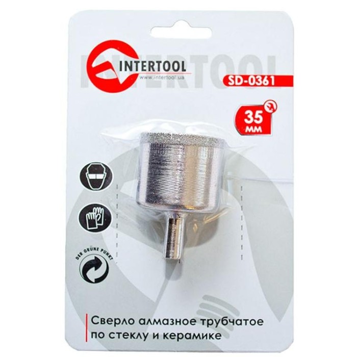 купить купить Сверло алмазное трубчатое по стеклу и керамике 35 мм INTERTOOL SD-0361  