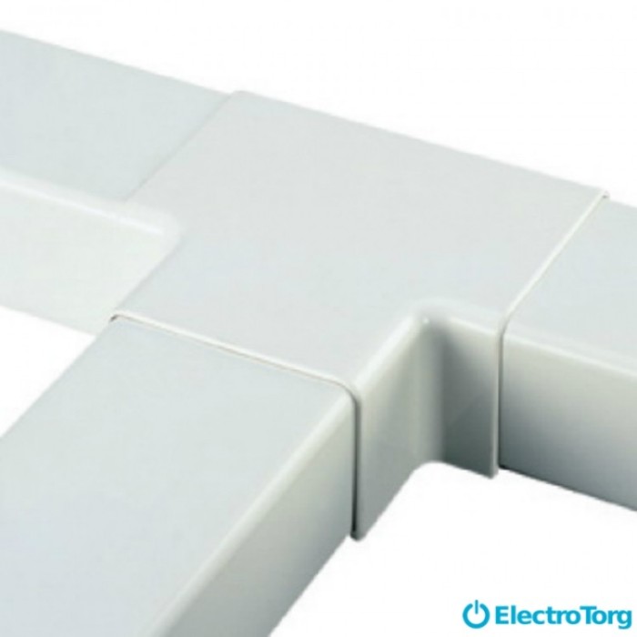 купить купить Т-соединитель e.trunking.t.channel.stand.15.10.yw для короба 15х10мм (молочно-белый) E-Next  