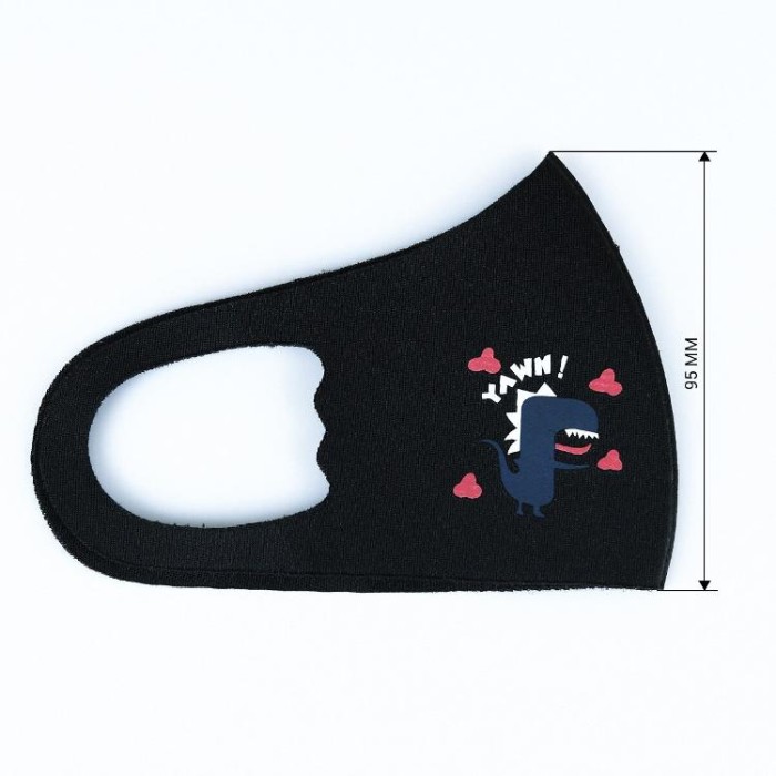 купить купить Захисна маска Pitta Black Dino PC-BD, розмір: дитячий, чорна  