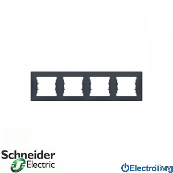 Рамка четверная горизонтальная графитовая Sedna Schneider Electric (Шнайдер Электрик)