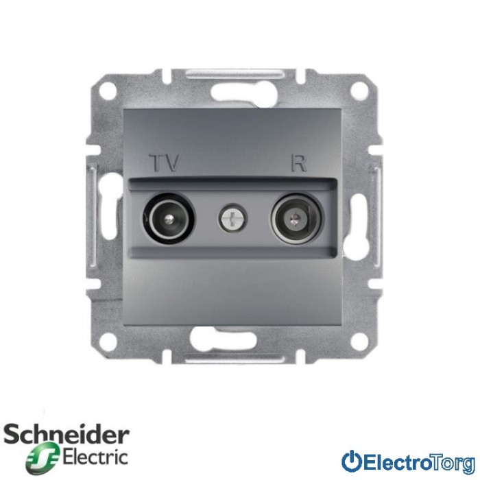 купить купить Розетка TV-R оконечная (1 dB) сталь Asfora Schneider Electric (Шнайдер Электрик)  