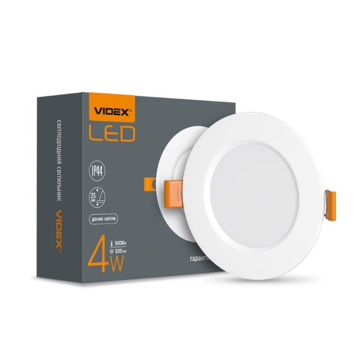 купить купить LED світильник Back вбудований круглий VIDEX 4W 5000K  