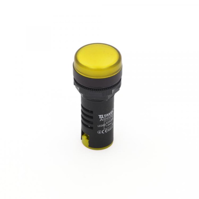 Світлодіодний індикатор AD22D 230v АC/DC ARGENT, жовтий TAKEL