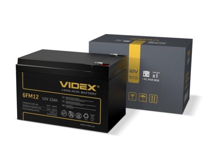 купить купить Акумулятор свинцево-кислотний  Videx 6FM12 12V/12Ah color box 1  