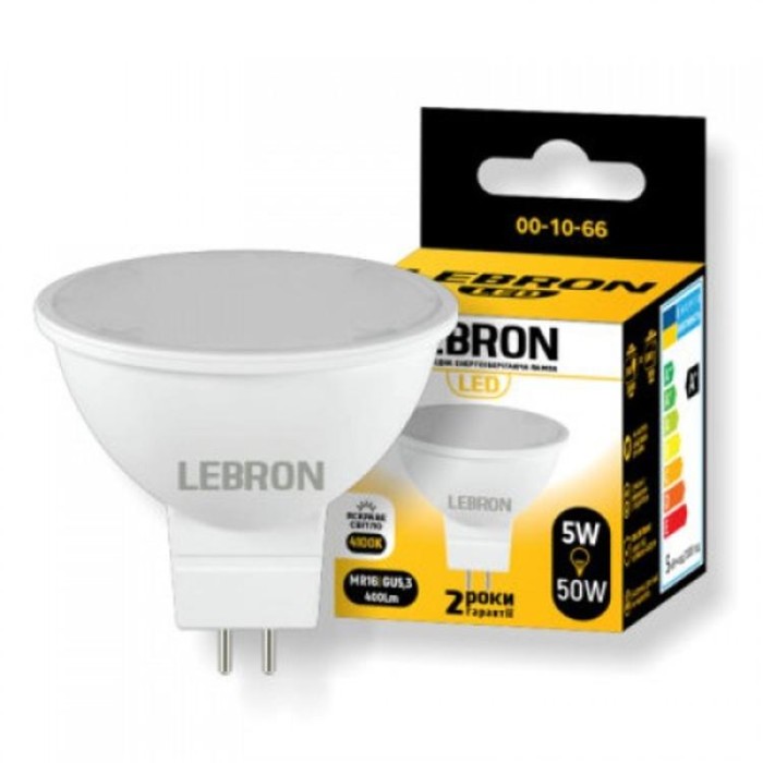 купить купить LED лампа L-MR16, 5W, GU5,3, 4100K, 400Lm Lebron  