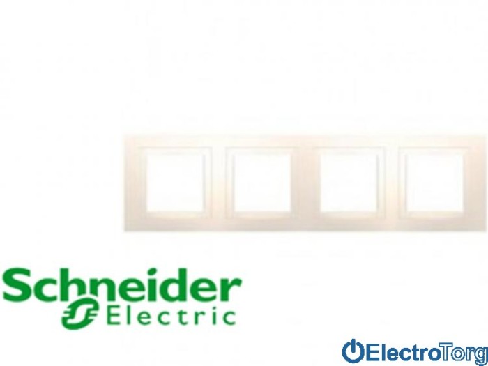 Рамка внешняя 4-я, бежевая, Schneider Unica Basic