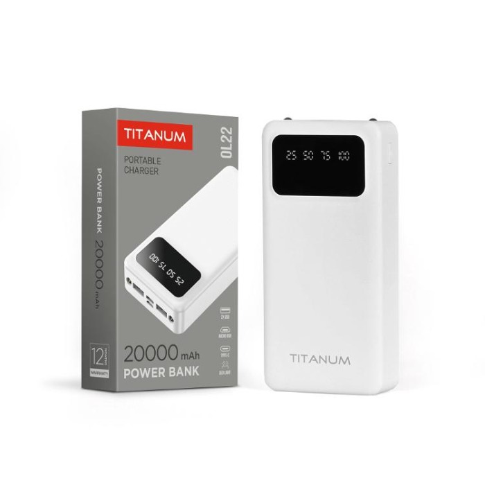 купить купить Повербанк 20000mAh TITANUM OL22 White  