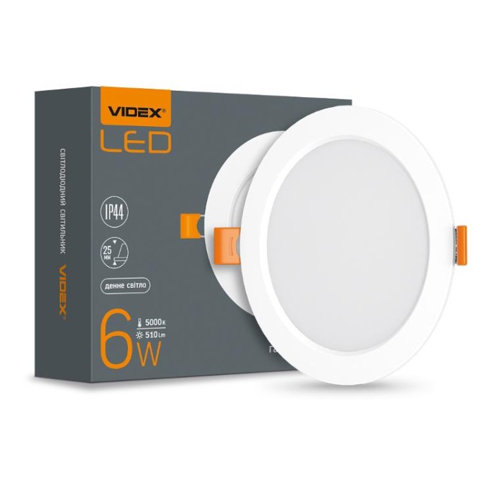 купить купить LED світильник Back вбудований круглий VIDEX 6W 5000K  
