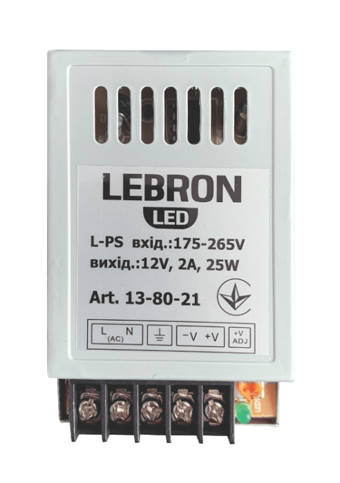 Блок живлення LEBRON L-PS, 12V, 2A, 25W