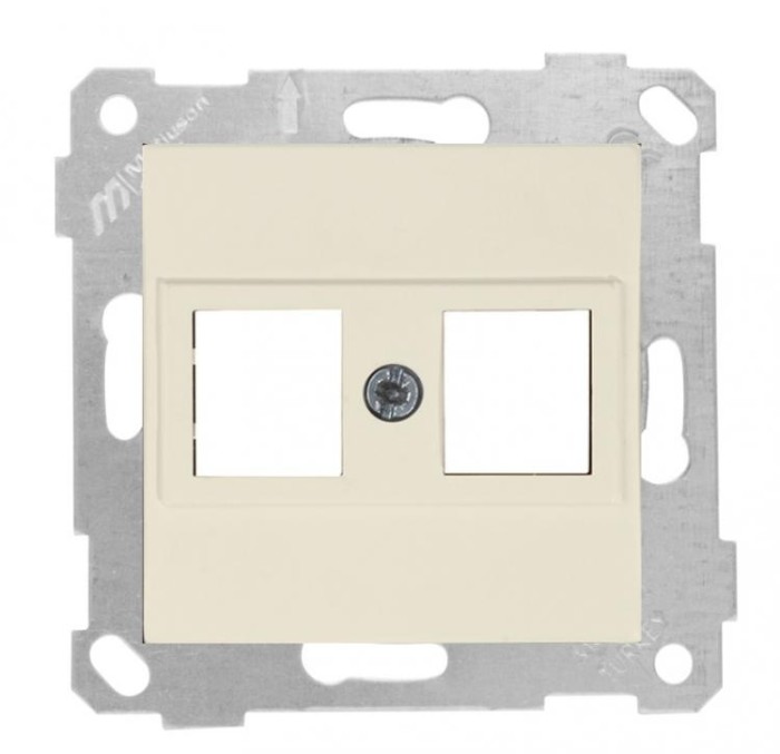 купить купить Розетка компьютерная двухместная 10А 2*RJ45 без коннектора RITA MUTLUSAN кремовая  