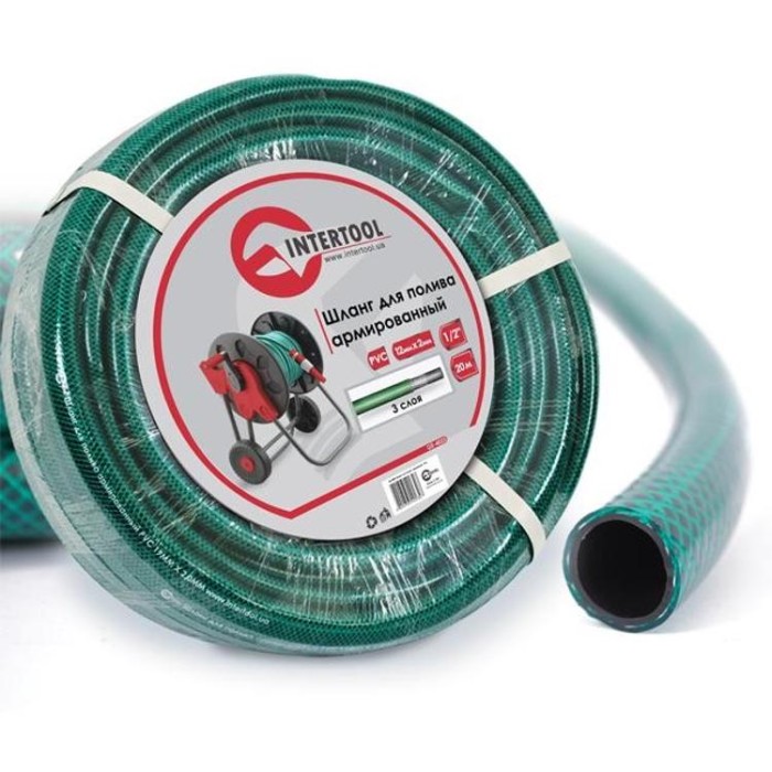 купить купить Шланг для полива 3-х слойный 1/2&quot;, 20 м, армированный PVC INTERTOOL GE-4023  