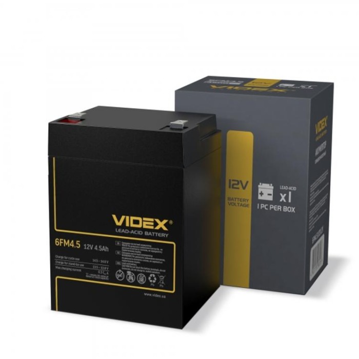 купить купить Акумулятор свинцево-кислотний  Videx 6FM4.5 12V/4.5Ah color box 1  