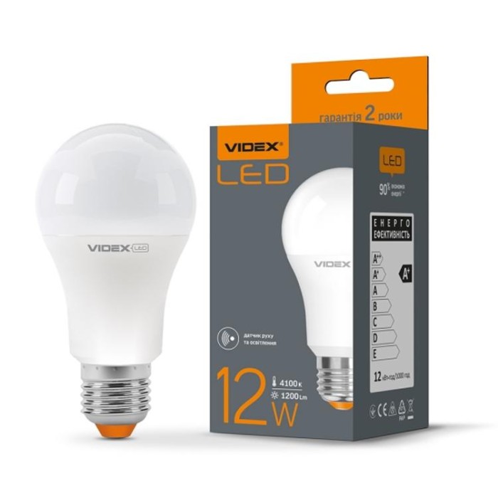 купить купить &quot;Сенсор&quot;LED лампа A60e 12W E27 4100K с датчиком движения VIDEX  