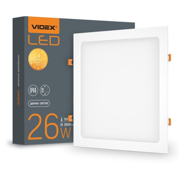 купить купить LED світильник Back вбудований квадратний VIDEX 26W 5000K  
