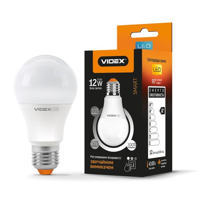 купить купить LED лампа з регулюванням яскравості VIDEX  A60eD3 12W E27 4100K  