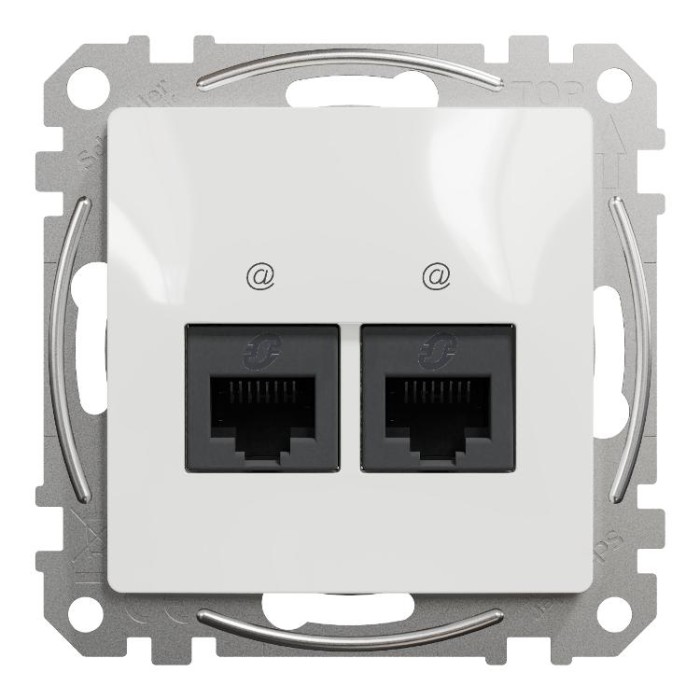 Подвійна комп’ютерна розетка  RJ45 категорія 5E UTP Біла Sedna Design Schneider Electric