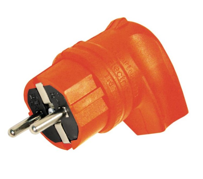 Вилка з/з, 16А, каучук, Г-подібна, помаранчева, Mutlusan (010 083 300328)