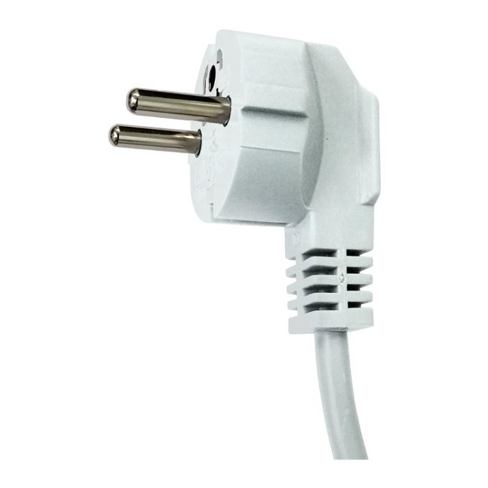 Провід мережевий з вилкою з/з, ПВС 3х1,0, 1,5м, білий.